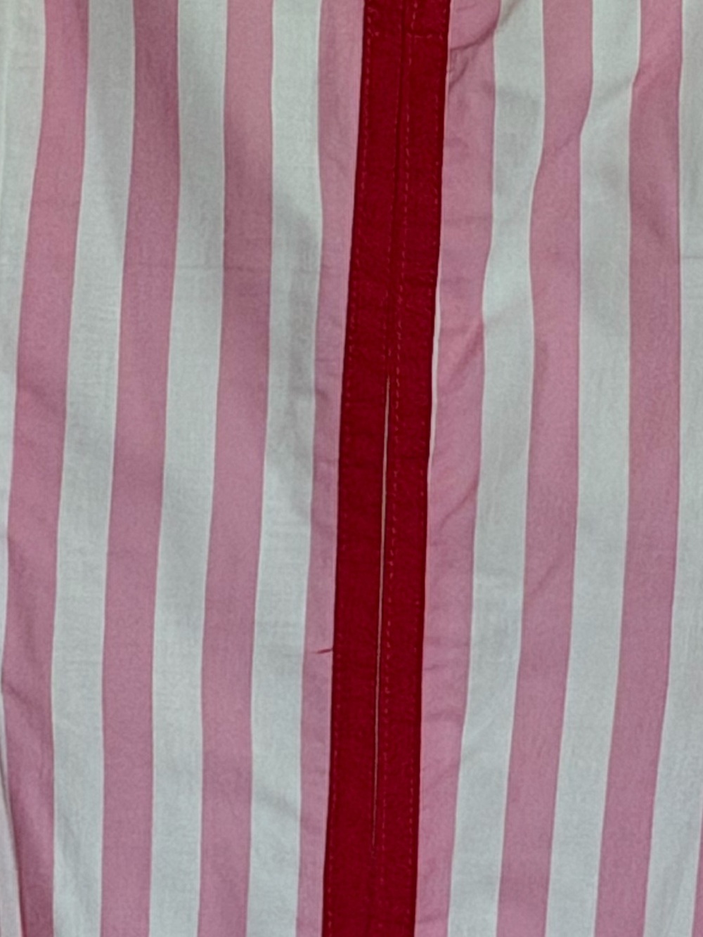 NWOT entro Pink and White Vertical Stripe Top with Red Trim - Picture 2 of 5